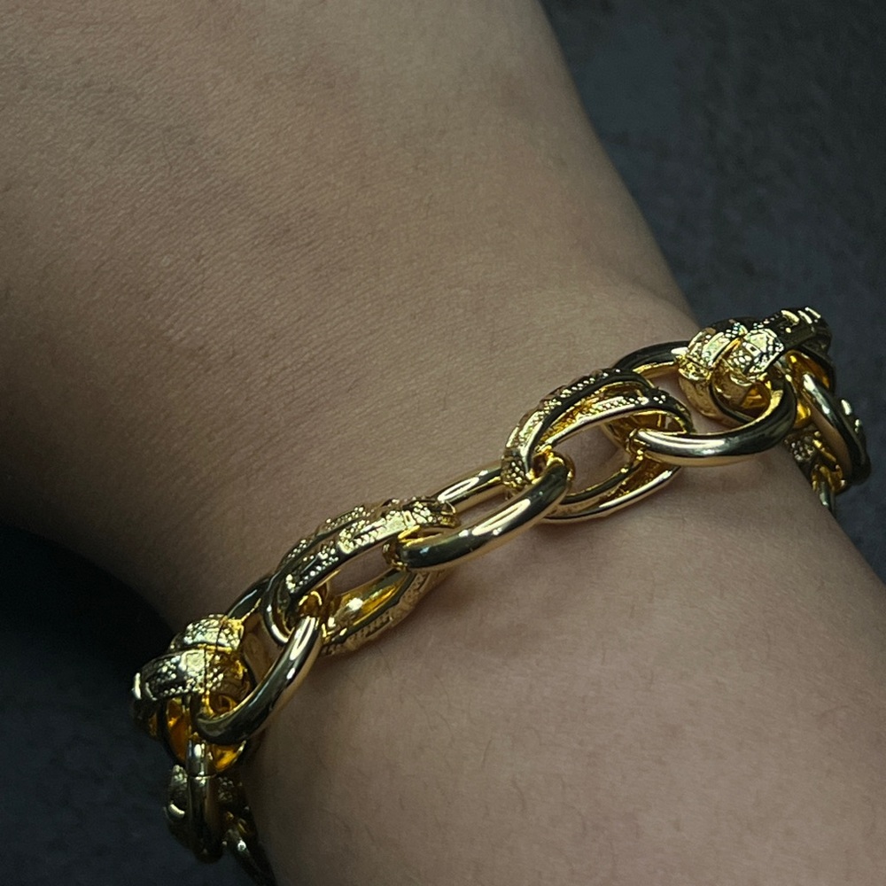 Elegant 21K Gold Plated Chain Bracelet